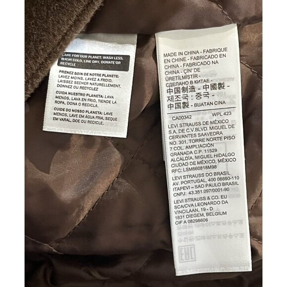 Levi's Brown Wool Blend Baby Bubble Pockets Button Oversized Trucker Jacket - Picture 12 of 16